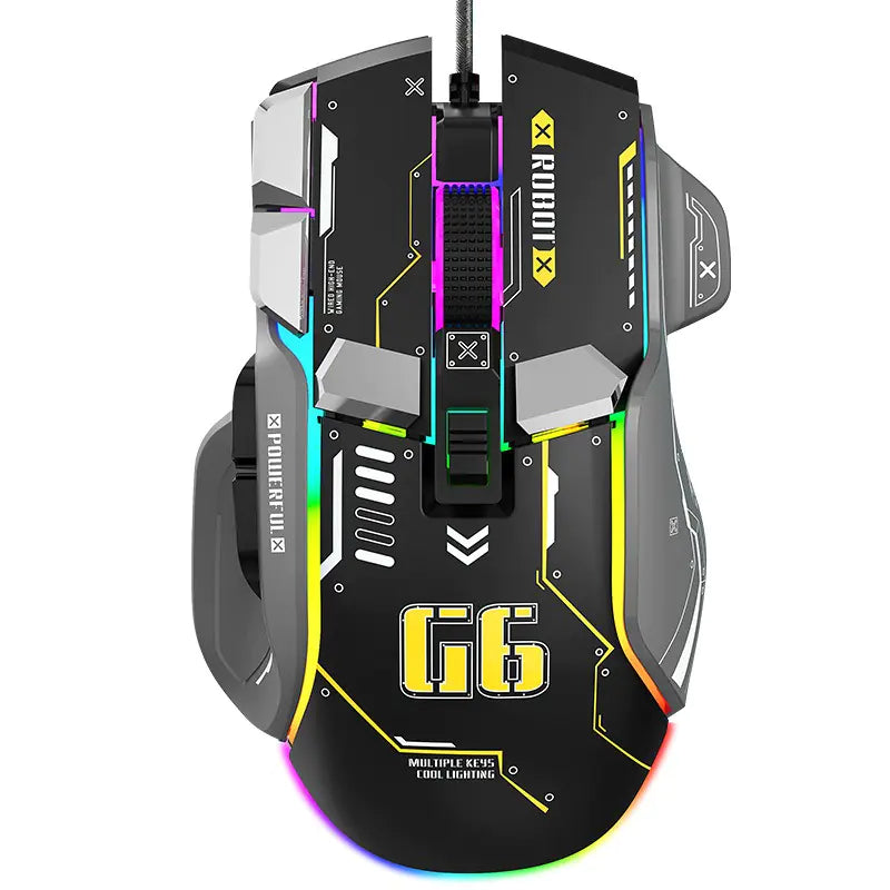 Wired Gaming Mouse with RGB Lighting and 12800 DPI