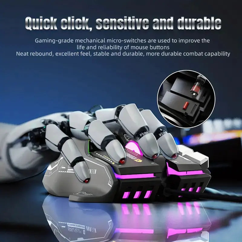 Wired Gaming Mouse with RGB Lighting and 12800 DPI