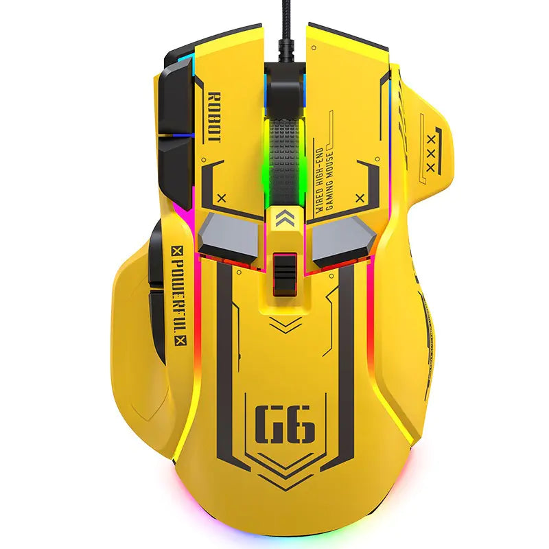 Wired Gaming Mouse with RGB Lighting and 12800 DPI